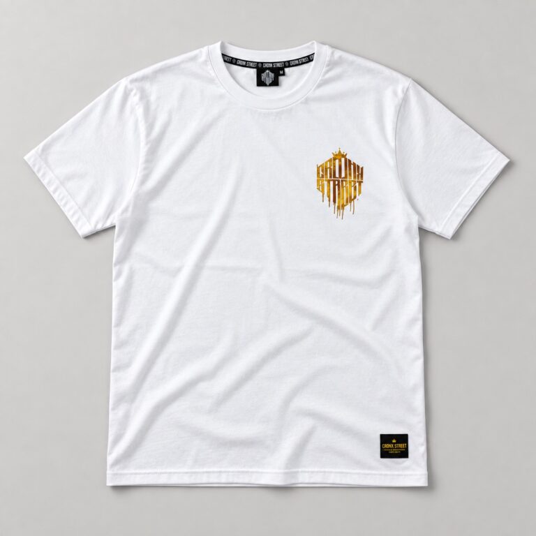 Cronx Street Gold Edition T-Shirt – White – Generated studio view